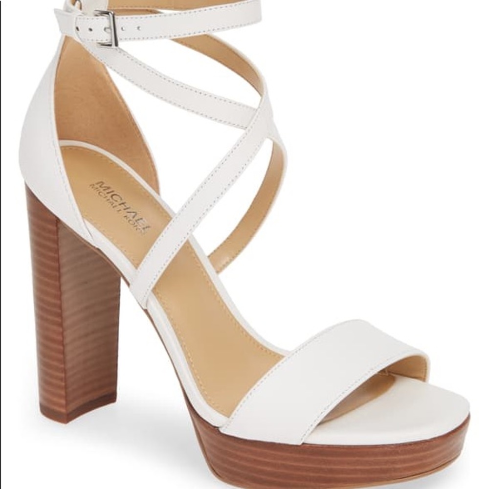 Michael Kors Charlize strappy platform heel so 10